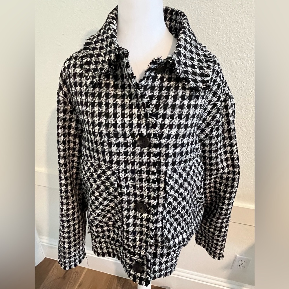 Johnson & Murphy houndstooth bomber jacket M